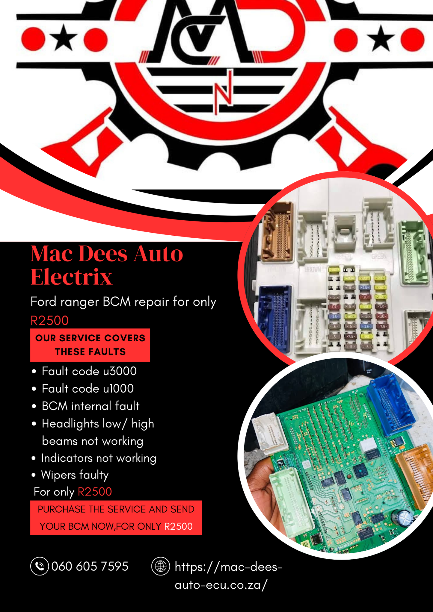 Ford ranger T6 BCM repair service